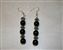 Tibetan  Antique silver and Black Bead earrings