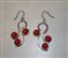 Sterling Silver and Red Coral swirling ring earrings SOLD