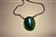 Green Flameworked Glass Pendant with Sterling Silver Box Chain SOLD