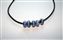 Glass bead necklace patterned Turrquoise Blue (5)  on Choker