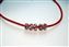 Glass bead necklace patterned Red (5)  on Choker