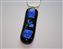 Section Electric Blue dichroic glass Pendant on Black and 925 Silver with chain