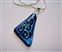 Triangular Pendant Electric Blue dichroic glass on Black and 925 Silver with chain