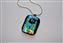 Rainbow Pendant Dichroic glass on Black and 925 Silver with chain