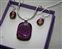 IMG_7238.jpg Magenta Pink Coloured Dichroic Glass & Silver Pendant with earrings