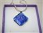 IMG_7250.jpg Bright Blue Patterned Coloured Dichroic Glass & Silver Pendant