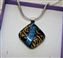 IMG_7254.jpg Gold Blue Patterned Coloured Dichroic Glass & Silver Pendant