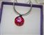 IMG_7264.jpg Red Blue Heaxagon Patterned Coloured Dichroic Glass & Silver Pendant