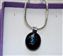 IMG_7276.jpg old and Blue on Black Patterned Coloured Dichroic Glass & Silver Pendant